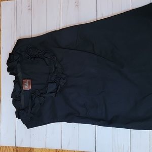 Haley and the Hound local boutique ruffle neck black sleevless blouse